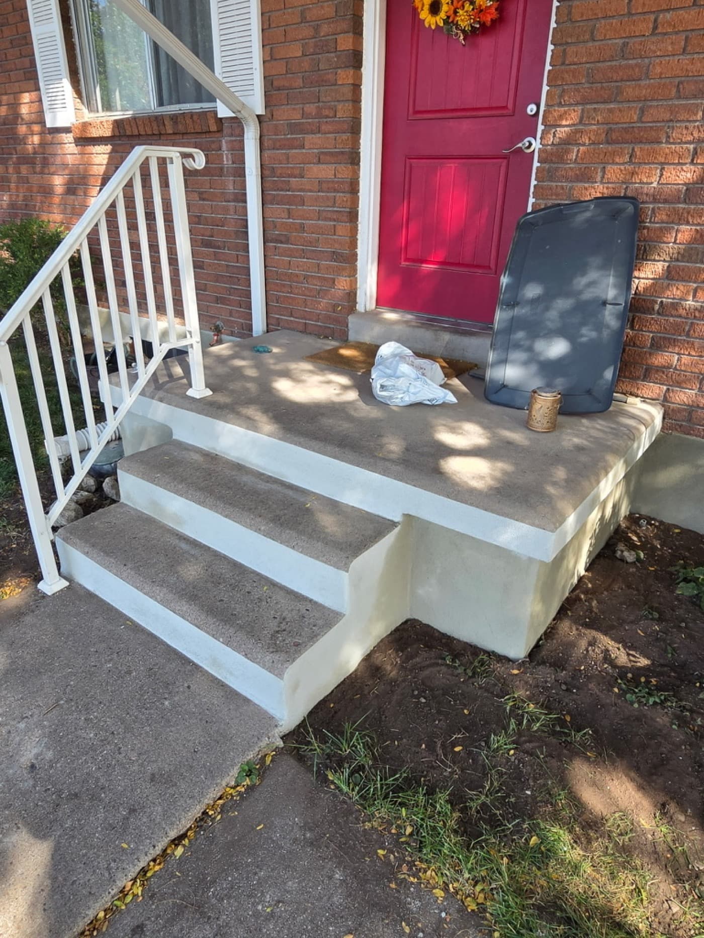 Resurfaced front porch and steps